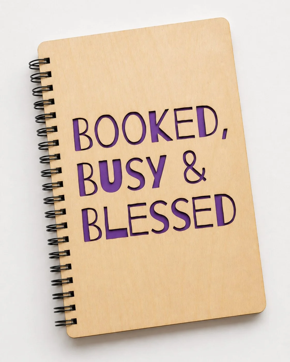 Booked, Busy & Blessed Wood Journal