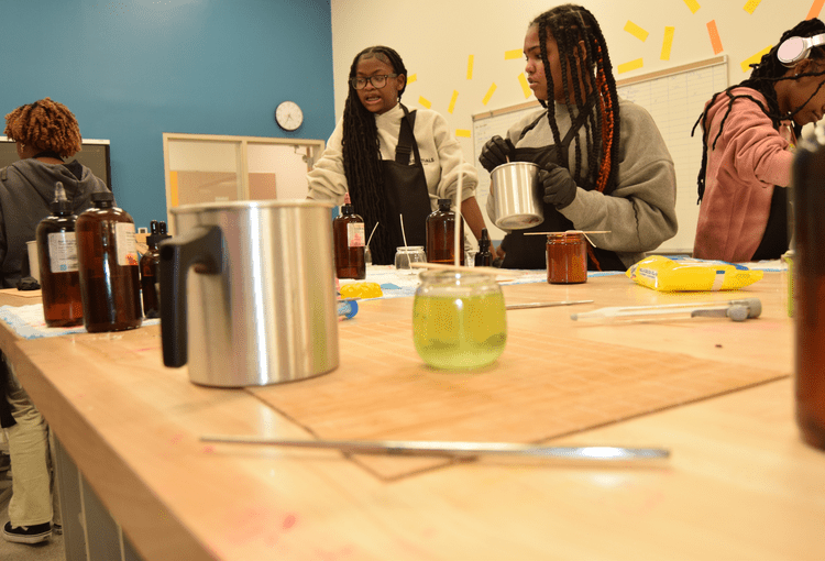 YEI students creating products