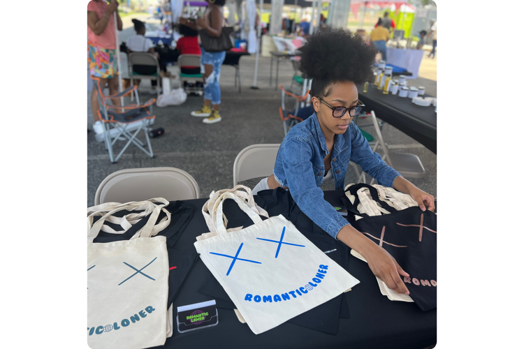 Youth entrepreneurs selling products at a marketplace