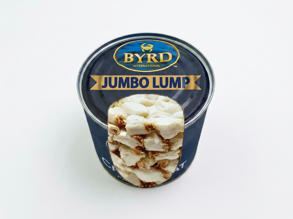 Can of Byrd Jumbo Lump White Meat Crab Meat.
