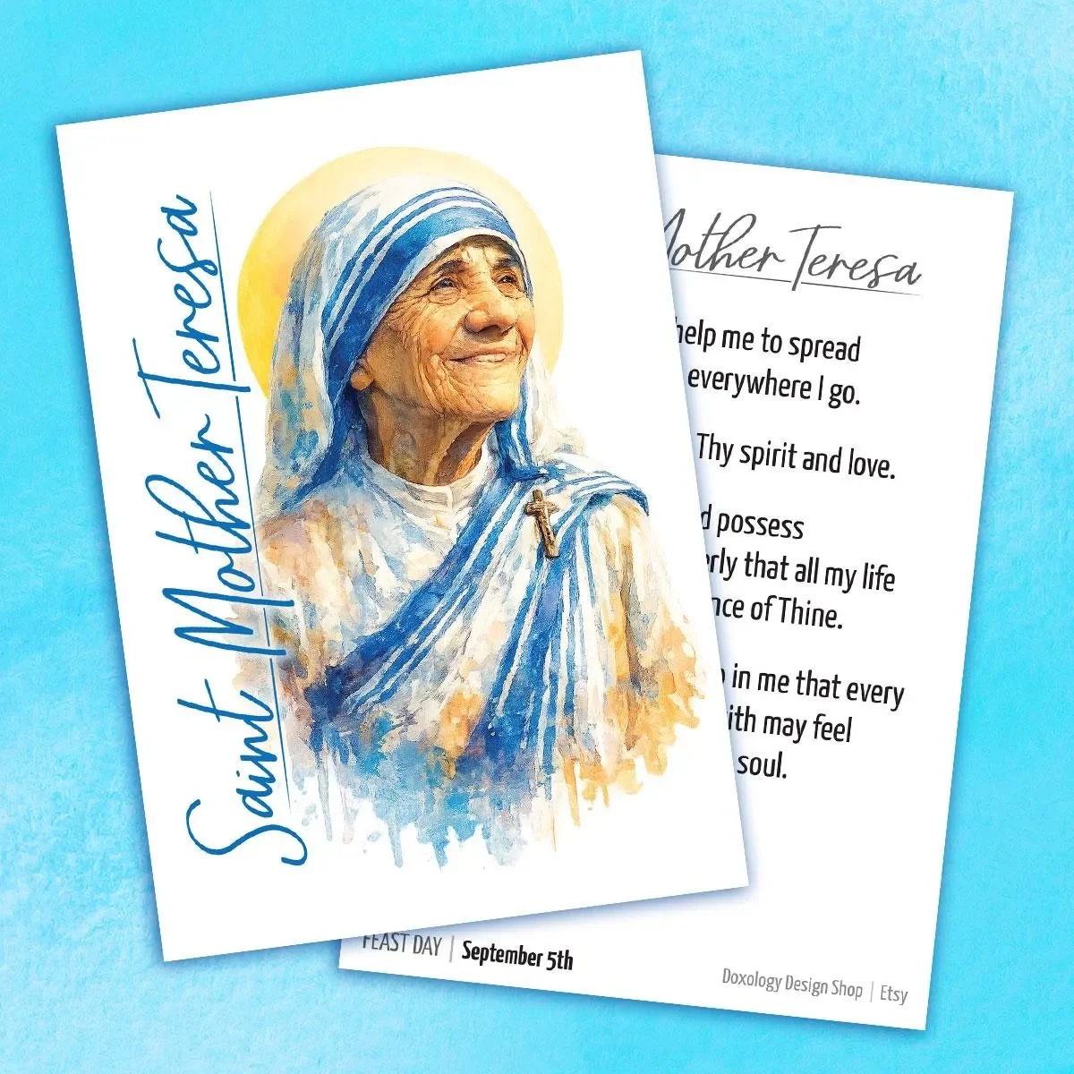 Saint Mother Teresa Holy Card