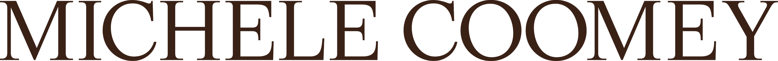 Text logo that reads "Michelle Coomey" in large, stylized brown font.