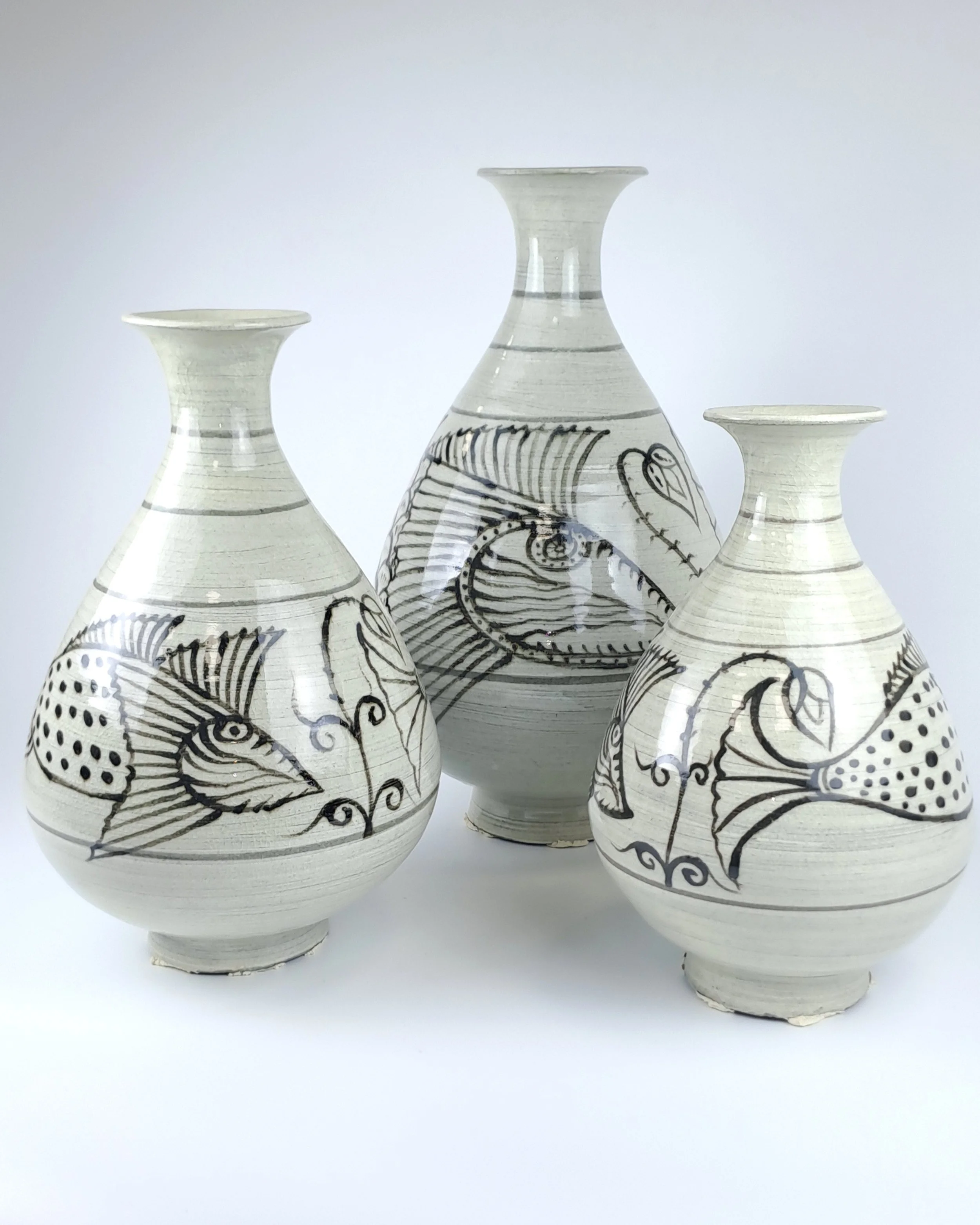 Buncheong Bottle with Iron-painted Fish Design
/Wood-fired, 2025 | 14.5 x 14.5 x 30 cm
