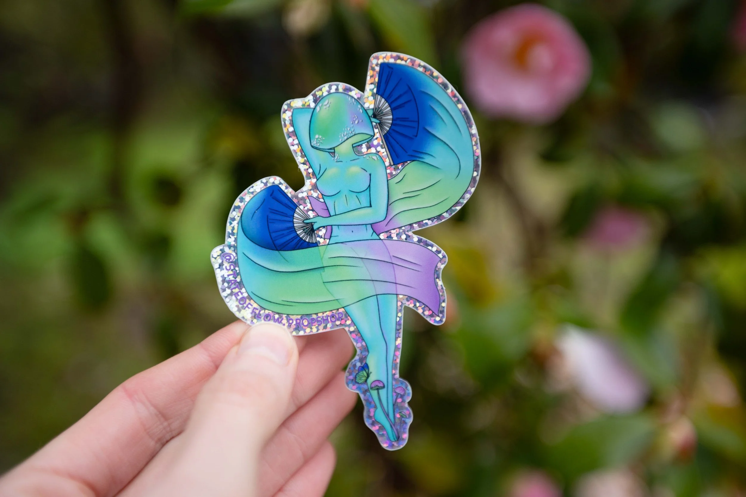 Flow Babe Glitter Sticker - Moon Jelly