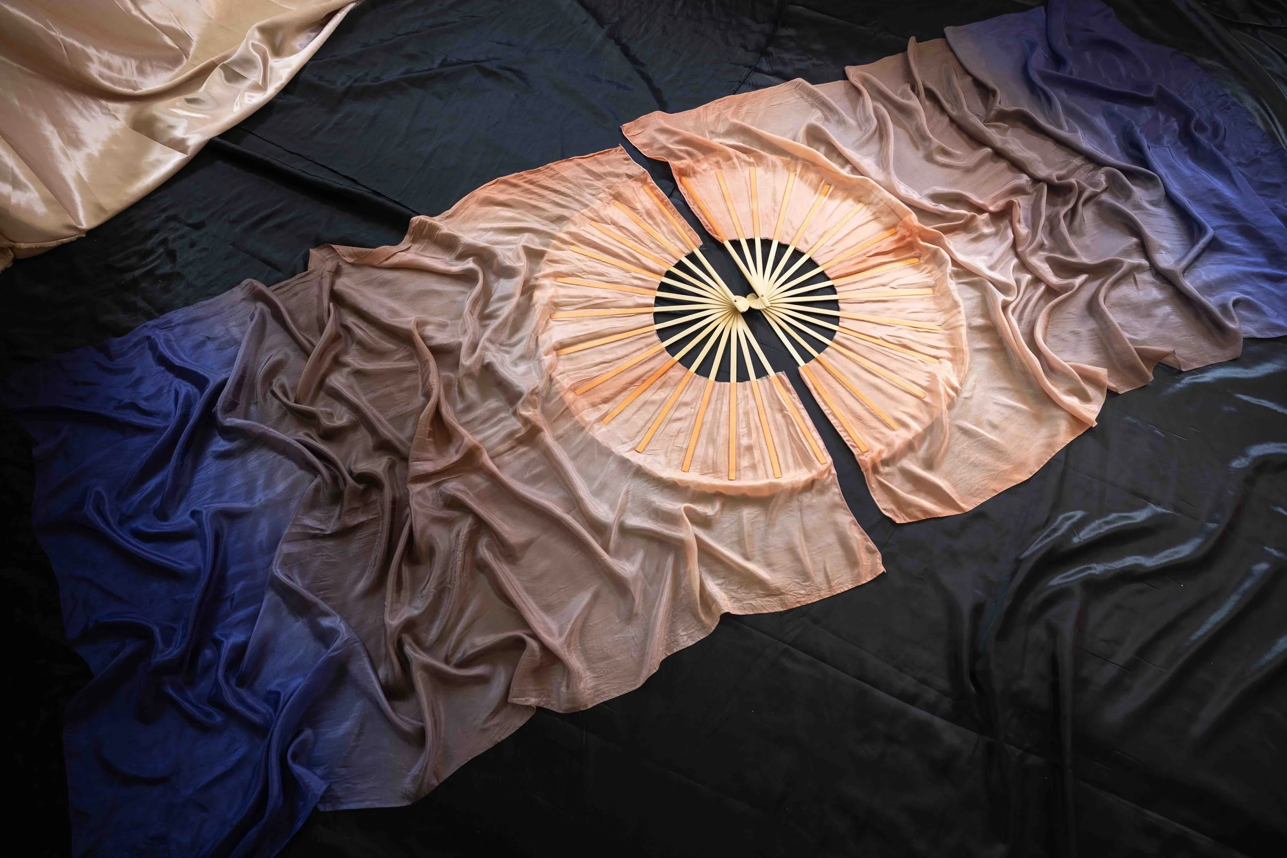 Midnight Blush - Silk Fans - Super Size - 68 inch
