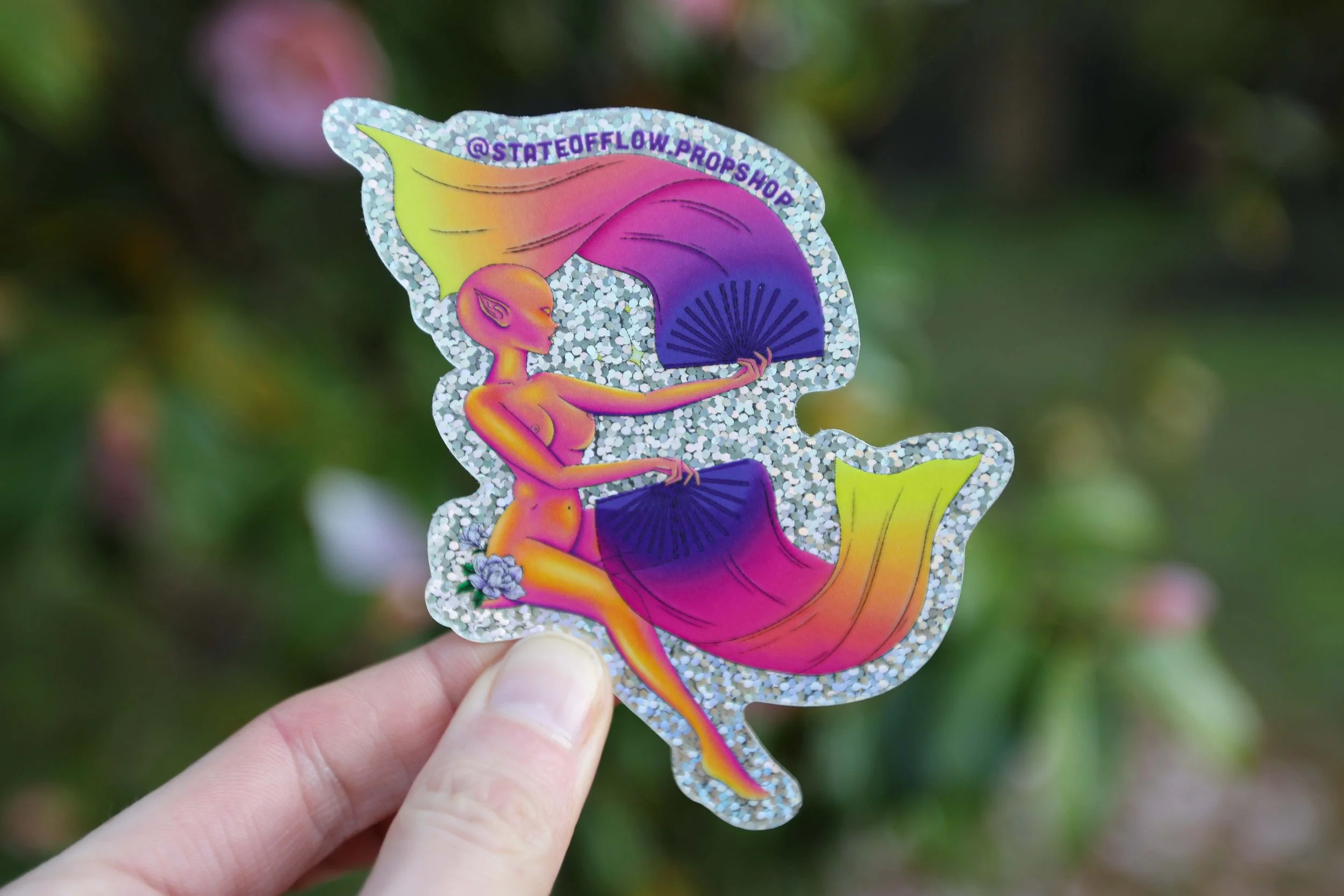 Flow Babe Glitter Sticker - Tropical Sunrise