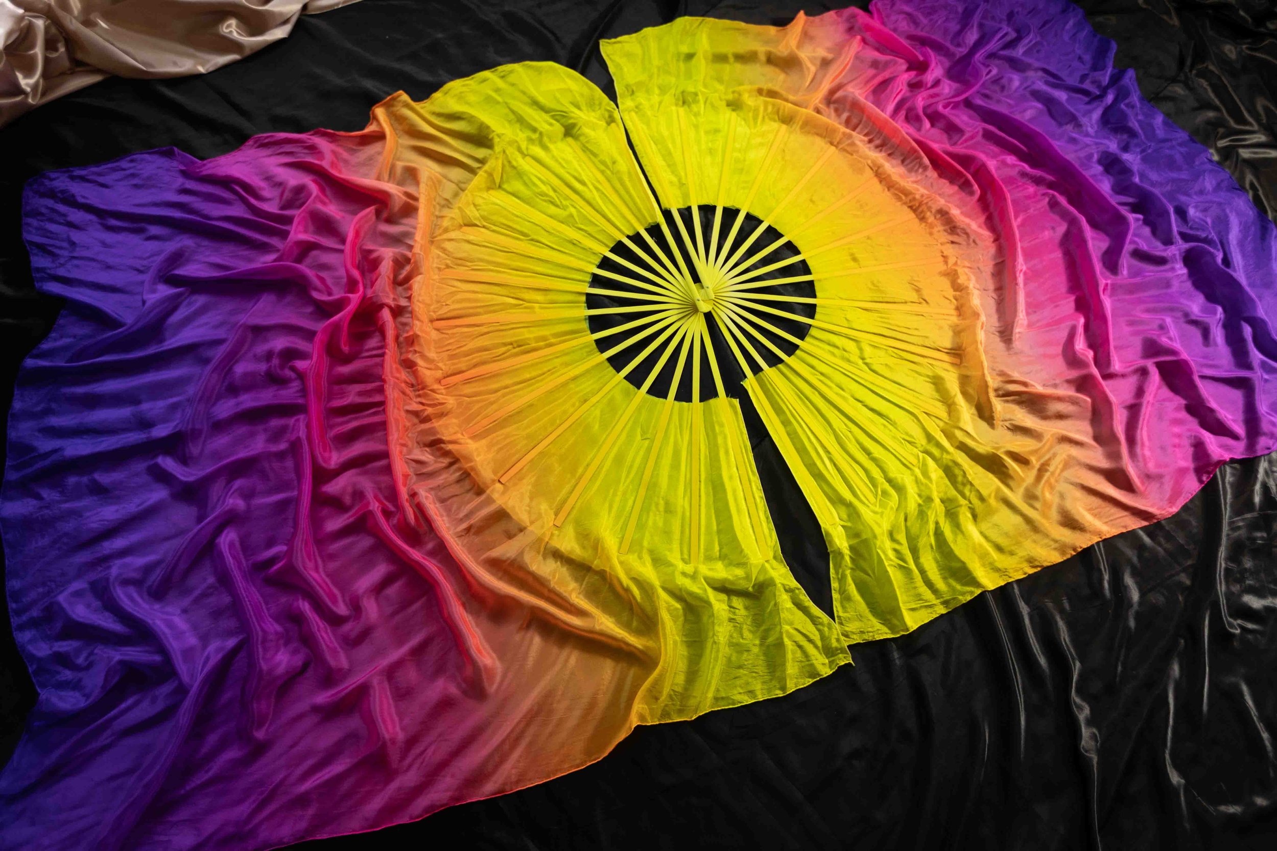 Tropical Sunrise - UV Reactive - Silk Fans - Atlas Size - 50 inch (Limited Edition)