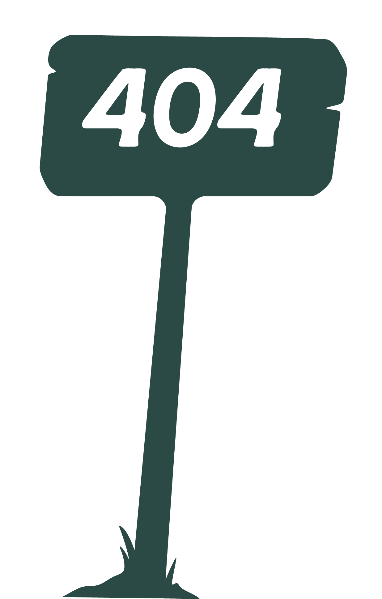 A dark silhouette of a plant with a sign displaying the number 404, indicating a 'not found' error.