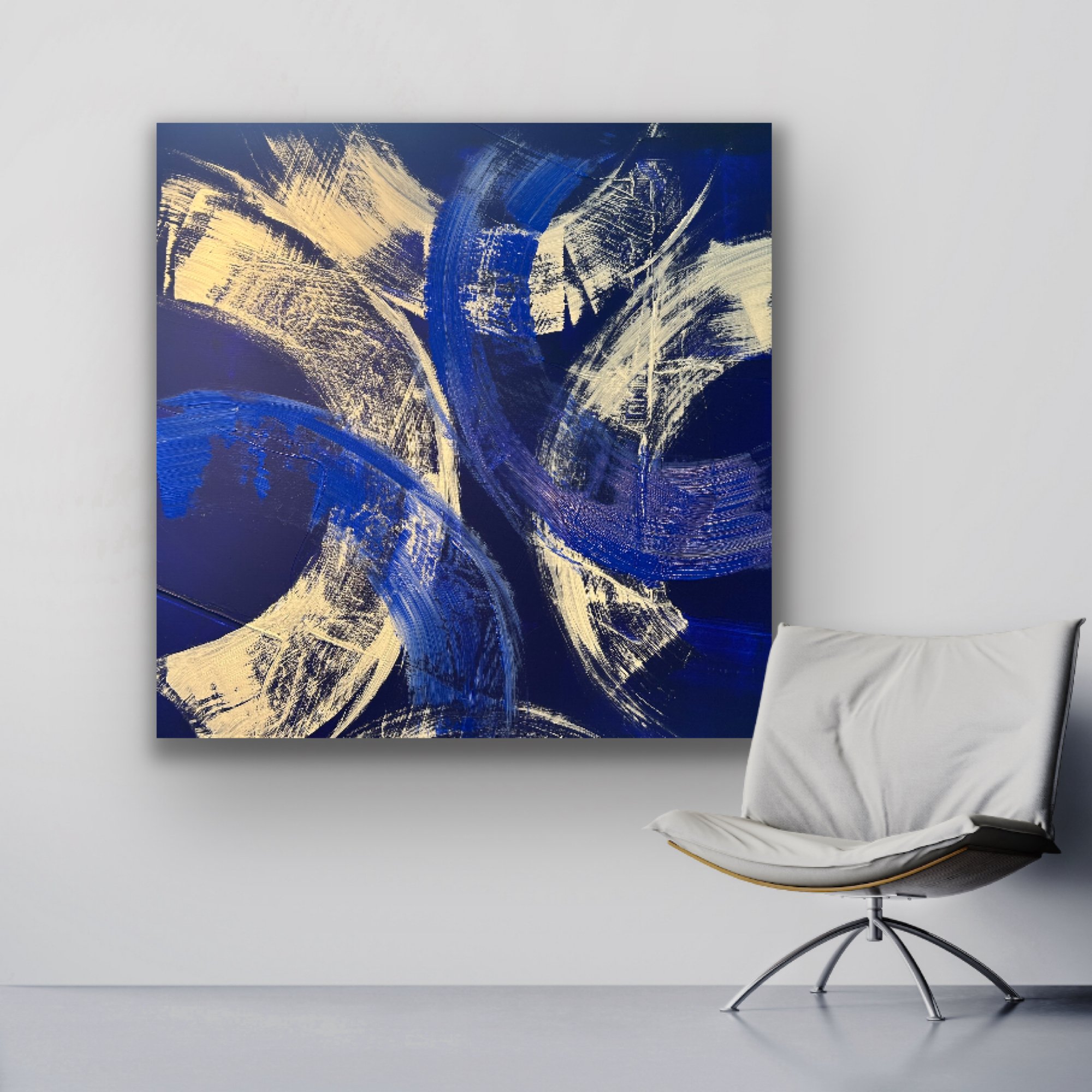 Blue tangle - Acrylic on canvas, 100x100cm - €1100
