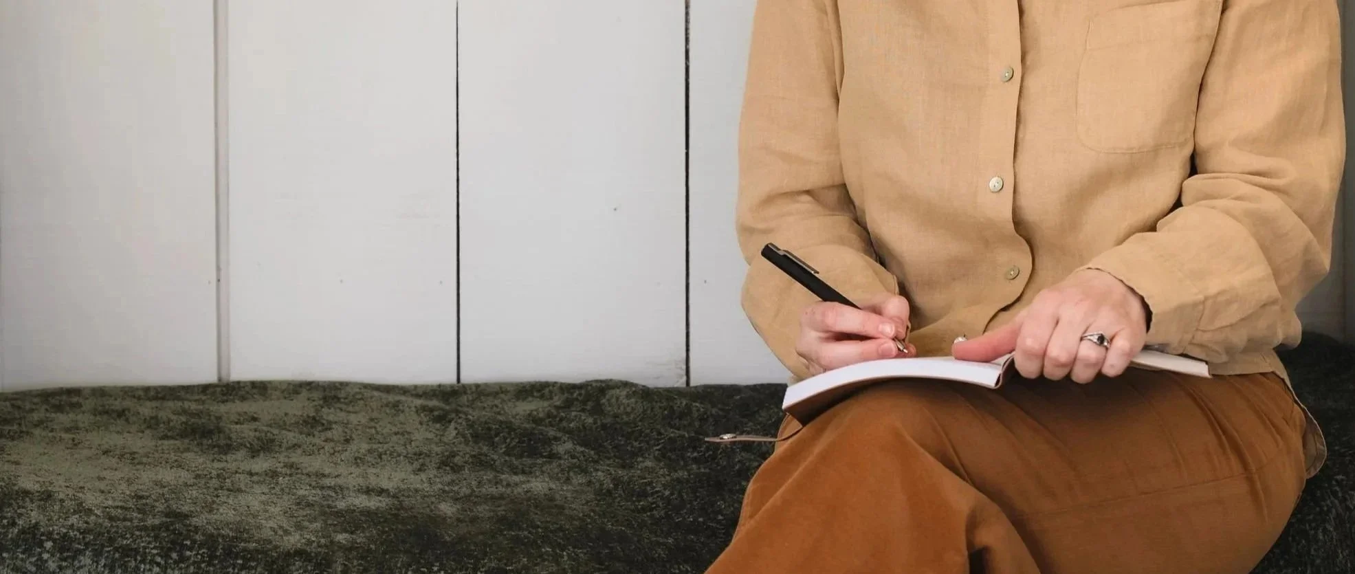 Taking notes during a marketing planning session