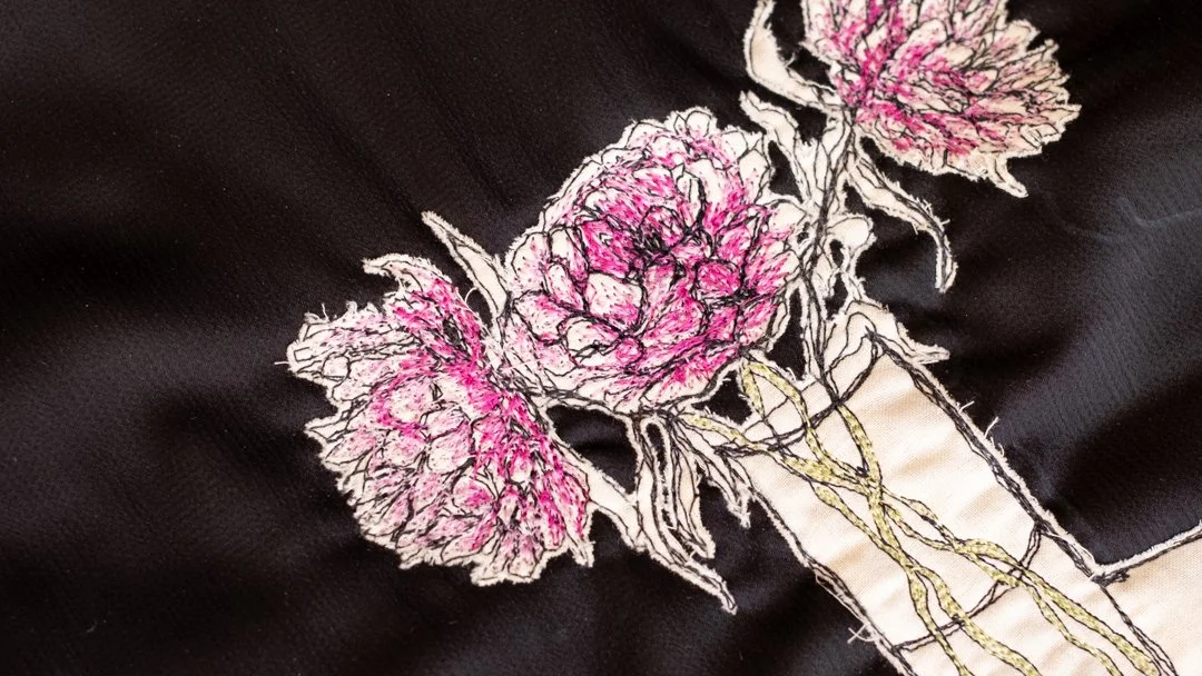 floral textile art