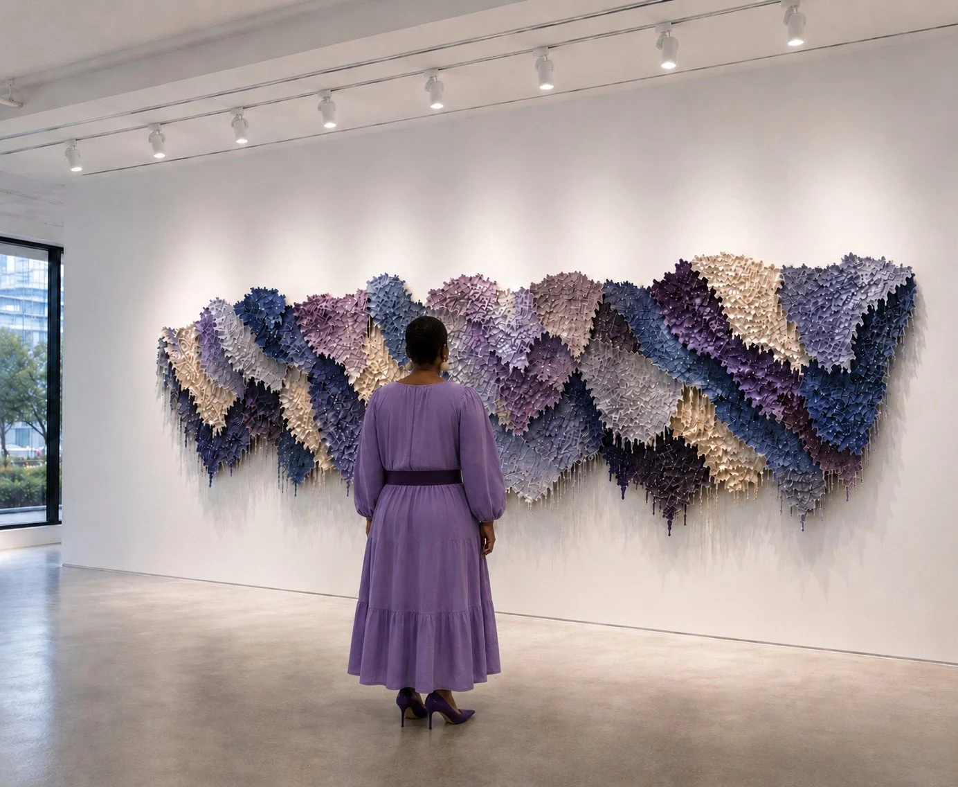 Une cartographie abstraite où les textures se rencontrent pour composer un paysage sculptural aux multiples niveaux de lecture.