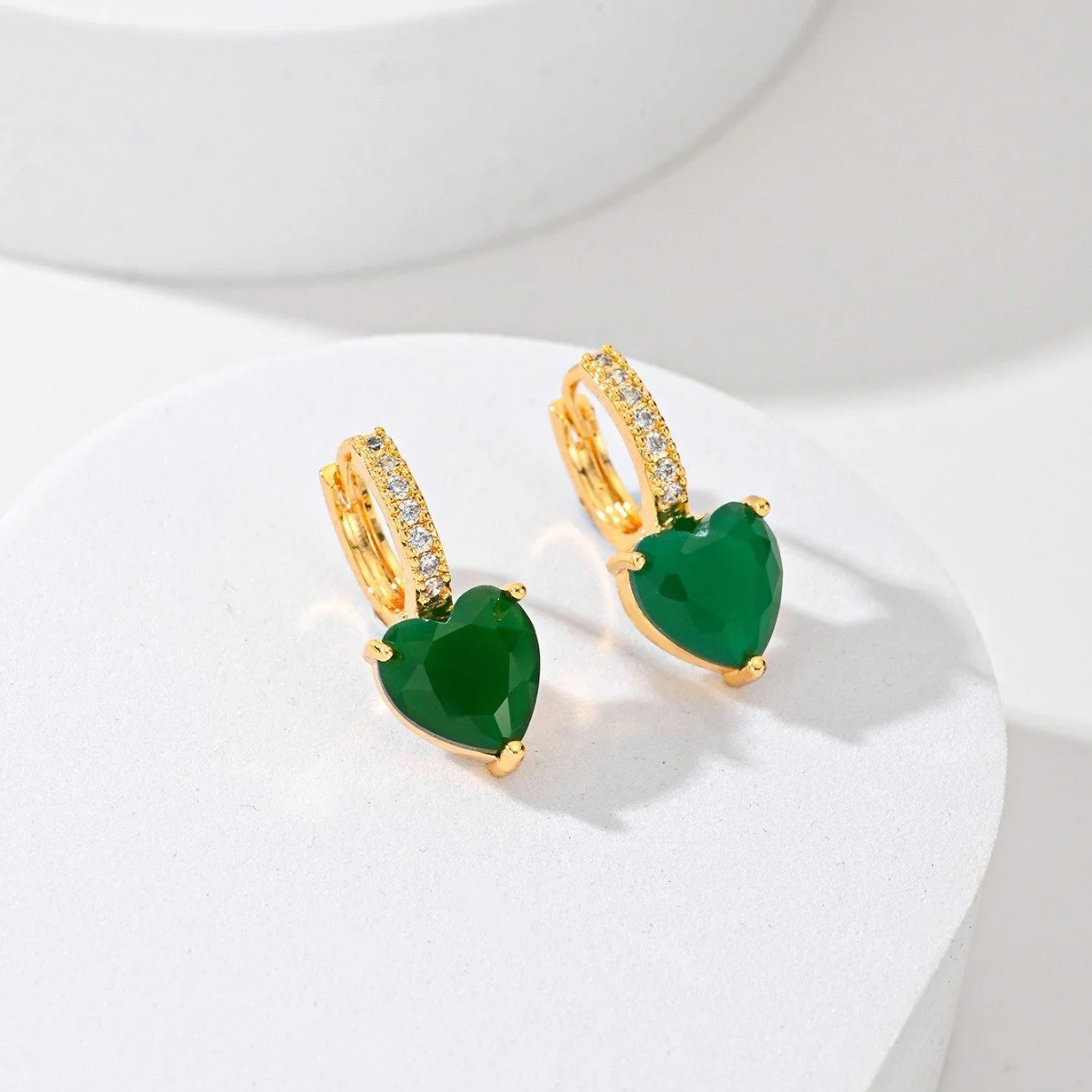 Fashion Multi-color Copper Earrings Studded With Zircon
