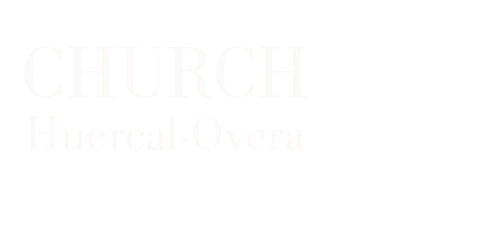 Text reading 'CHURCH Huercal-Overa' on a black background.