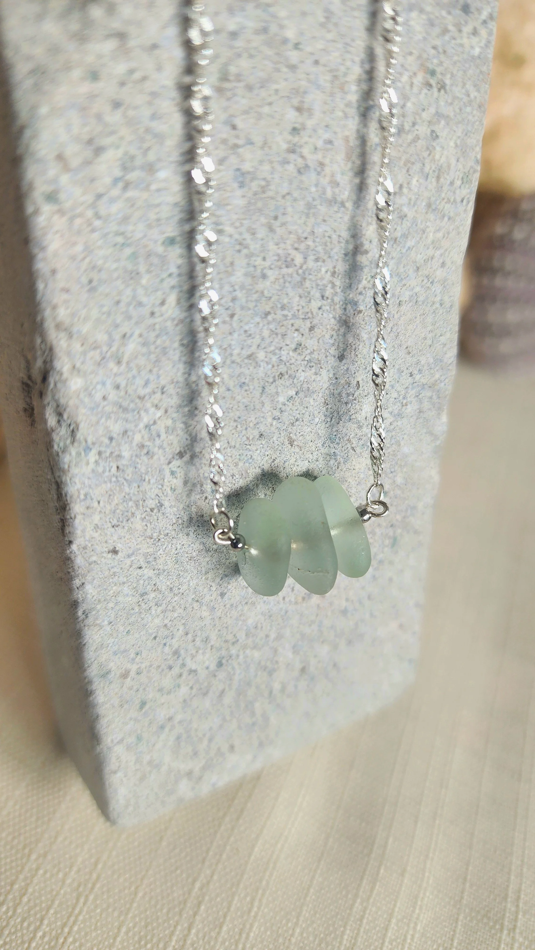 Gathered Stacks Necklace - Aqua Haze/Tidal Sage