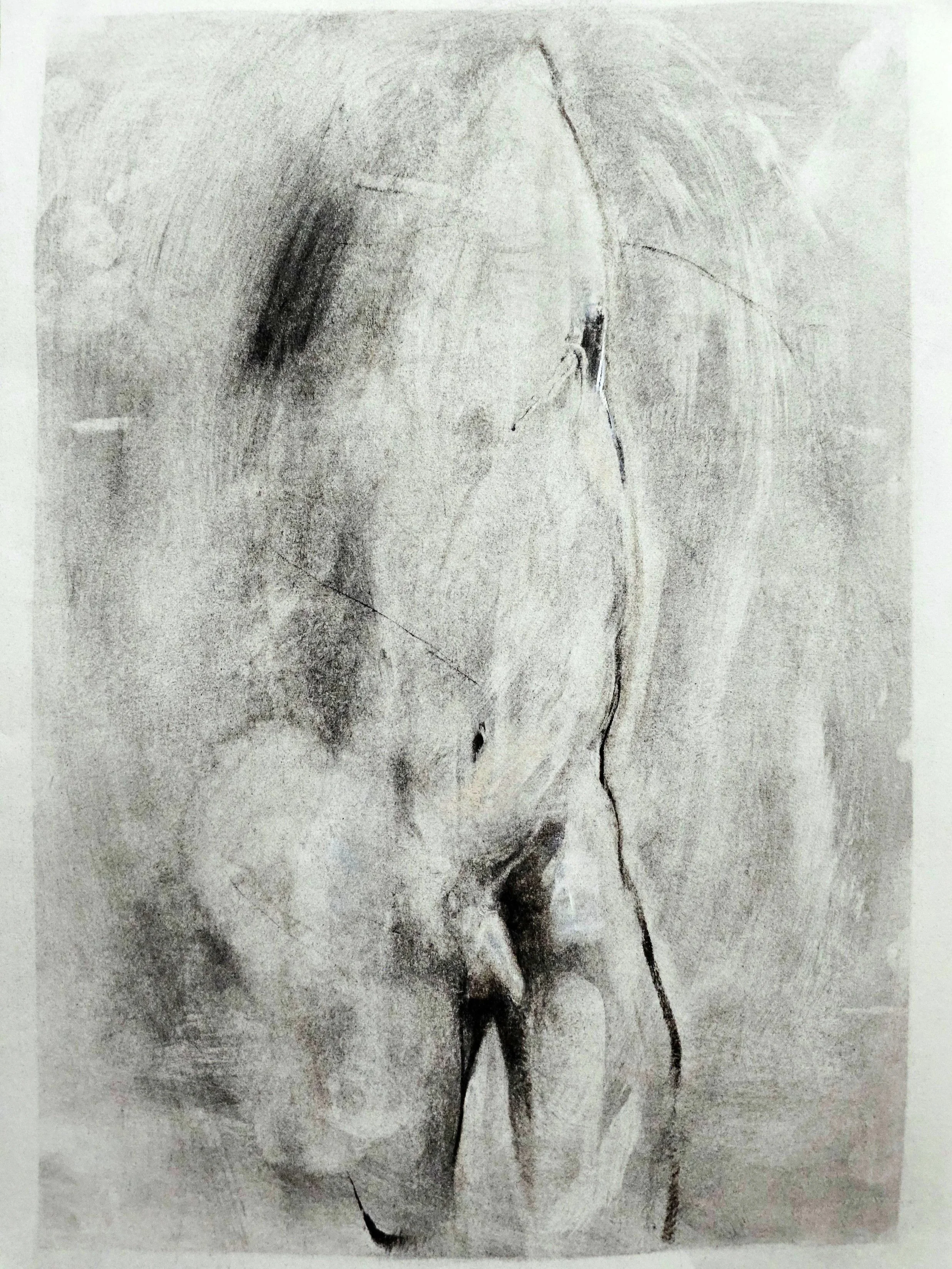  2025 | Charcoal on paper | 28 × 36 cm | Artist collection | Model: andrea.morani_lifemodel