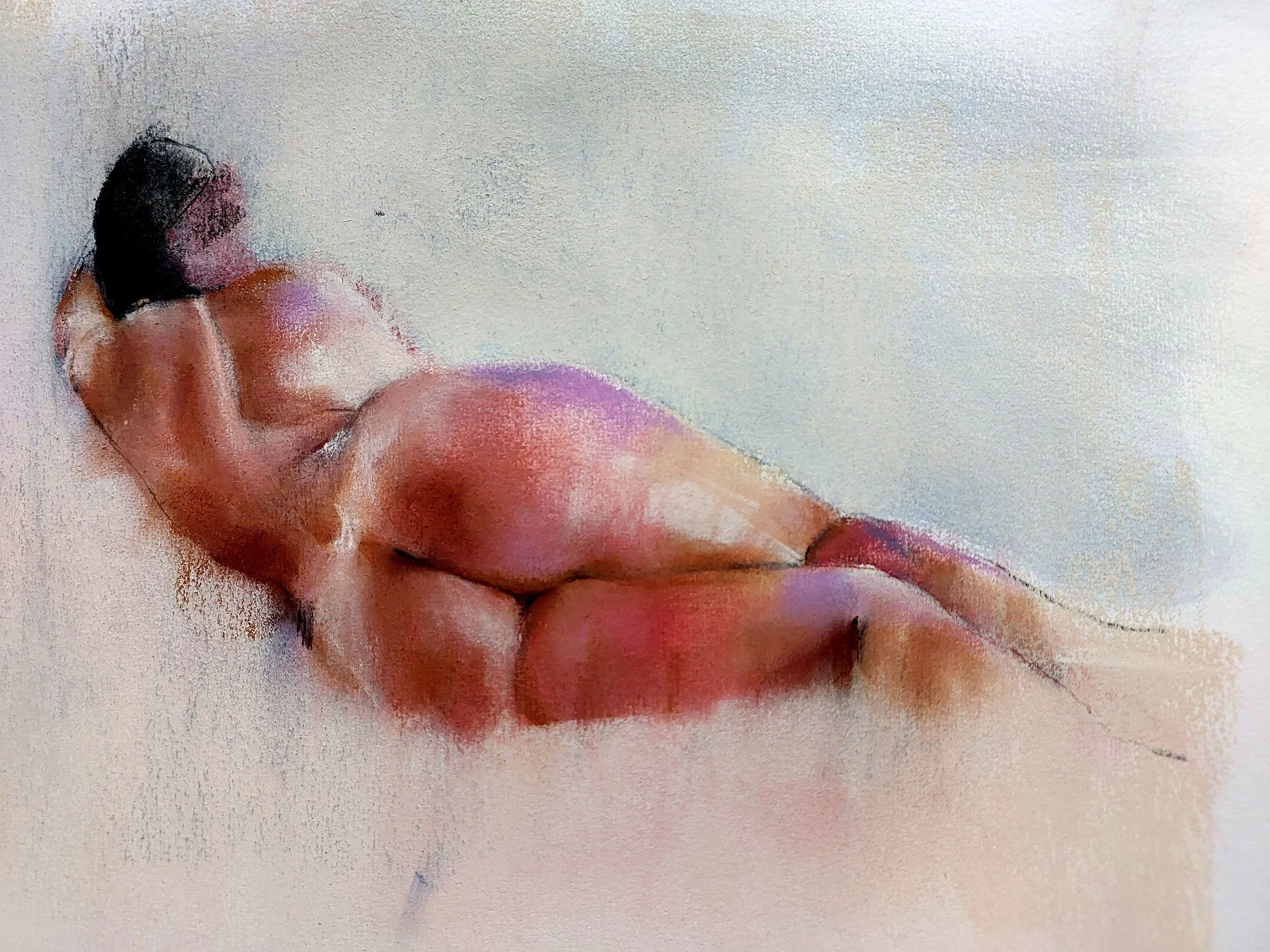 Lilian, Afternoon Maybe | 2023 | Pastel on paper | 28 × 42 cm | Private collection | Model: lilian.dmello