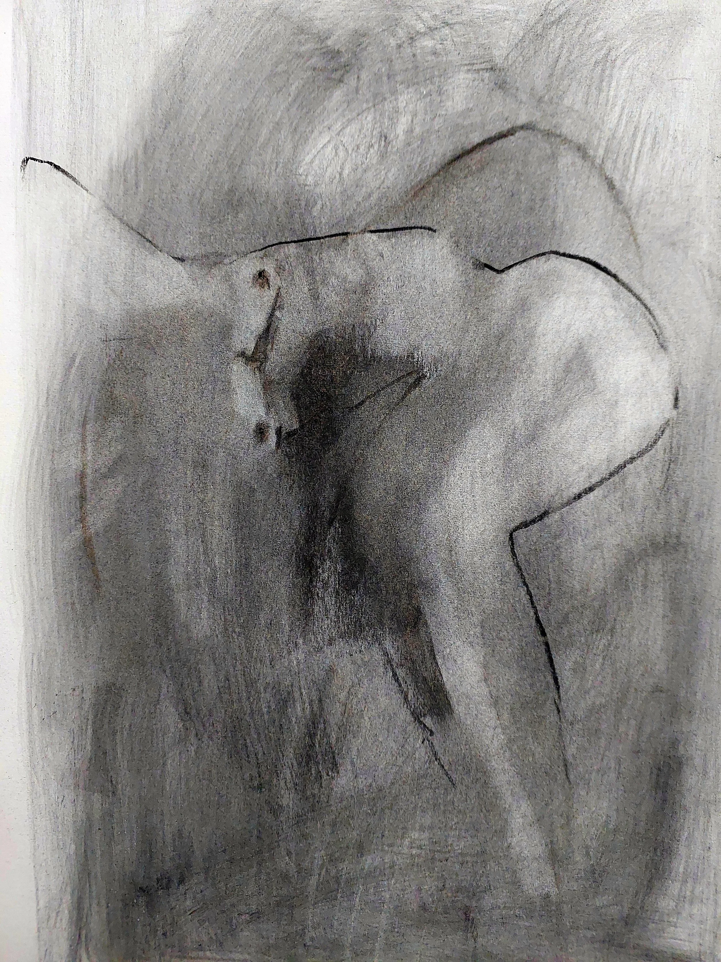 2023 | Charcoal on paper | 30 × 42 cm | Artist collection | Model: theartache
