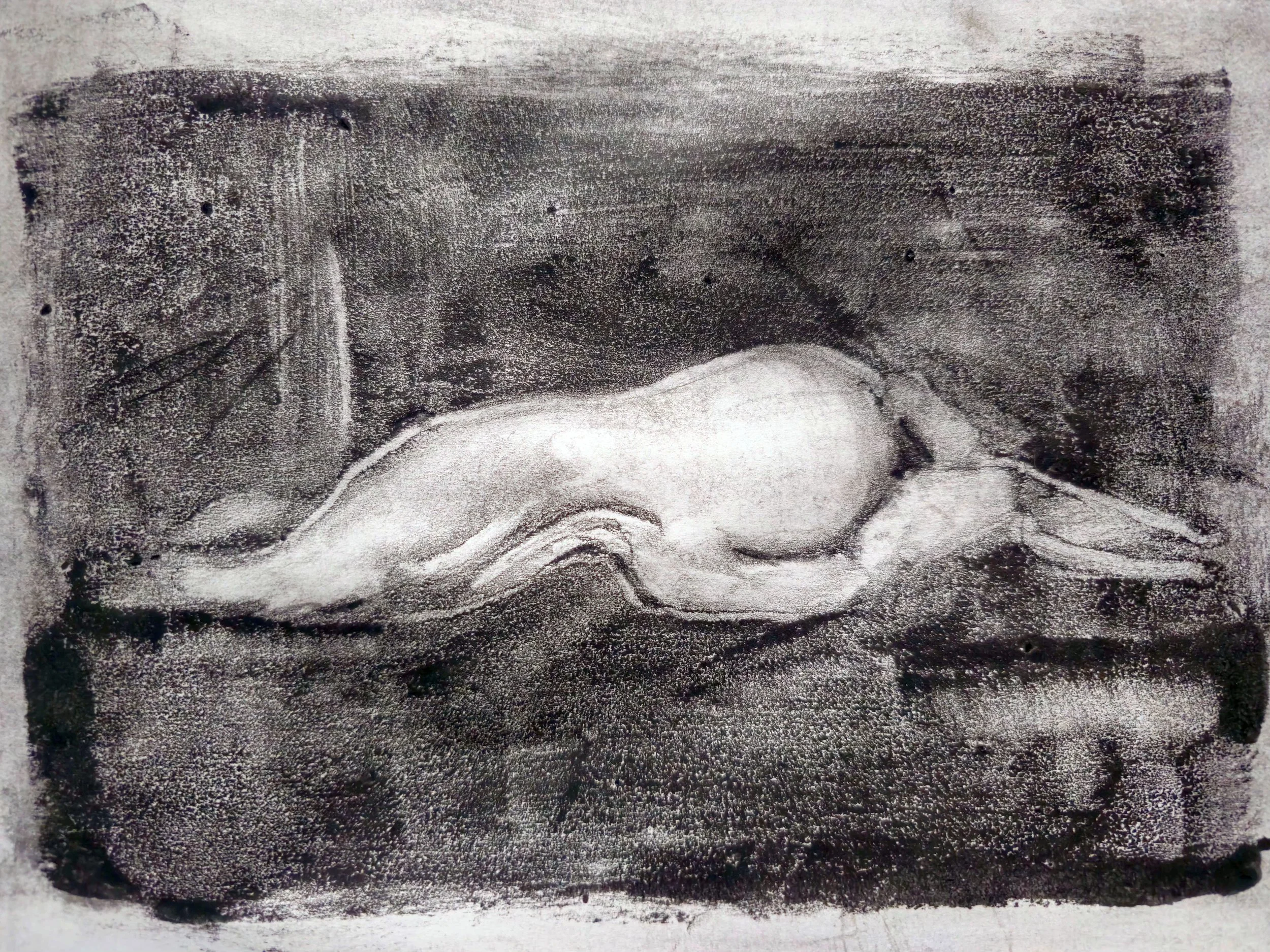  2026 | Monotype on paper | 28 × 36 cm | Artist collection | Model: xelalexelaaa

