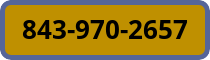 Yellow license plate with blue border and the number 843-970-2657