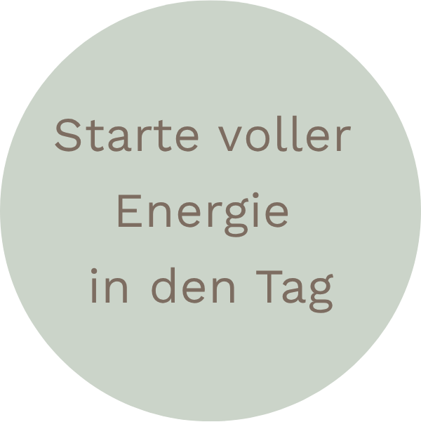 Motivierender Spruch: 'Starte voller Energie in den Tag' auf hellgrünem Hintergrund