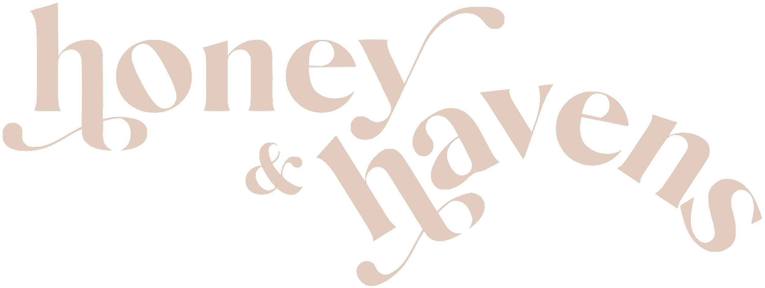 Stylized beige text saying "honey & havens"