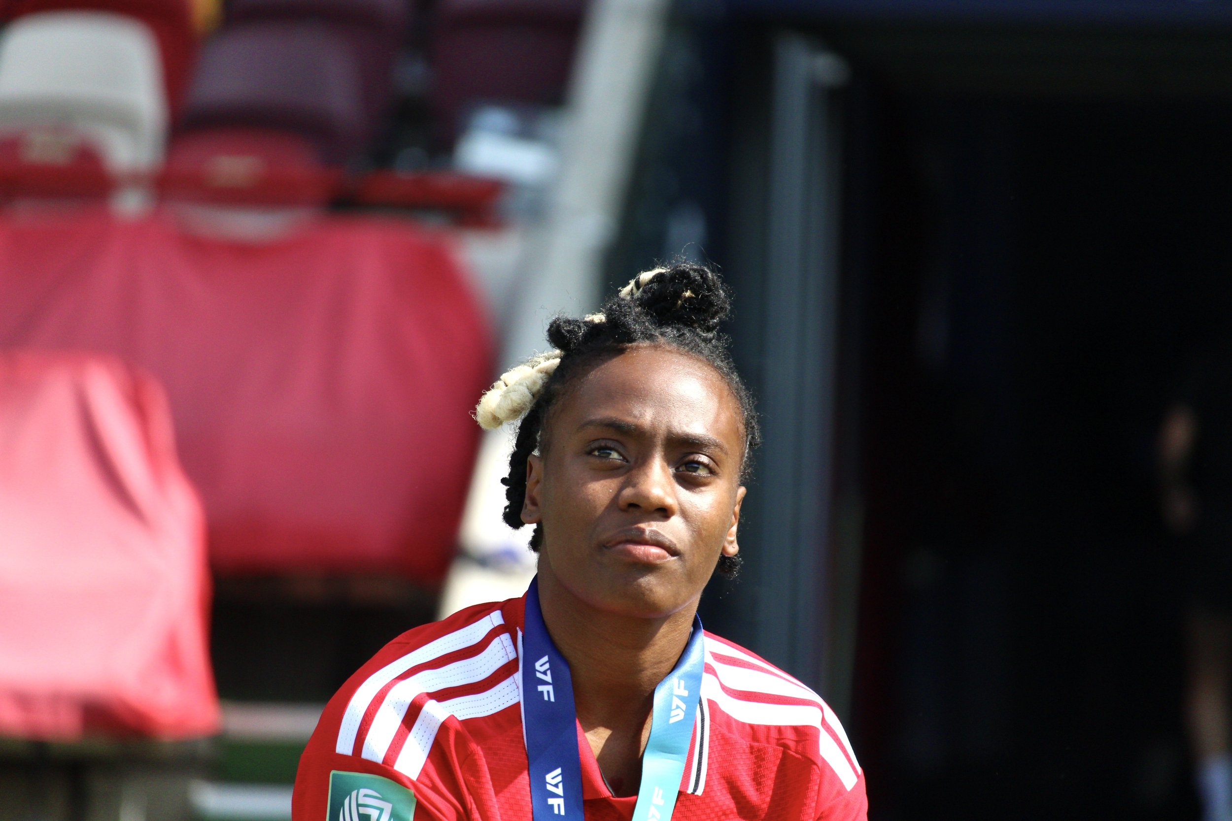 Melvine Malard looking wistful after United's loss in the World Sevens final.
