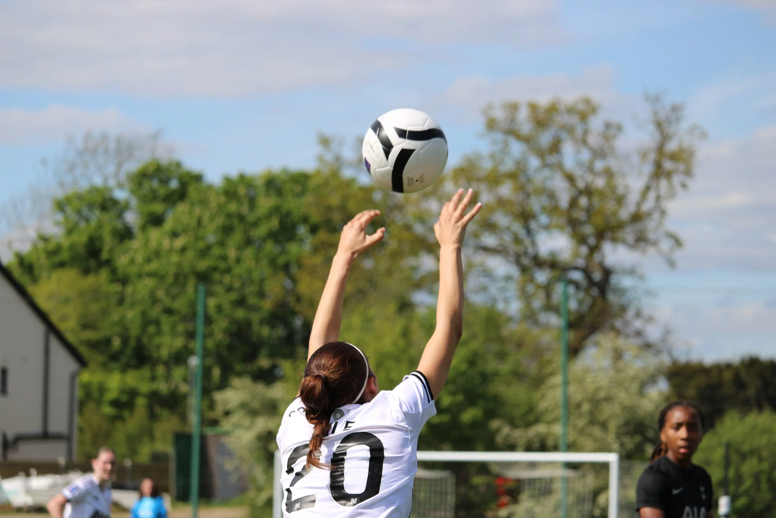 Olivia Dale taking a throw in.