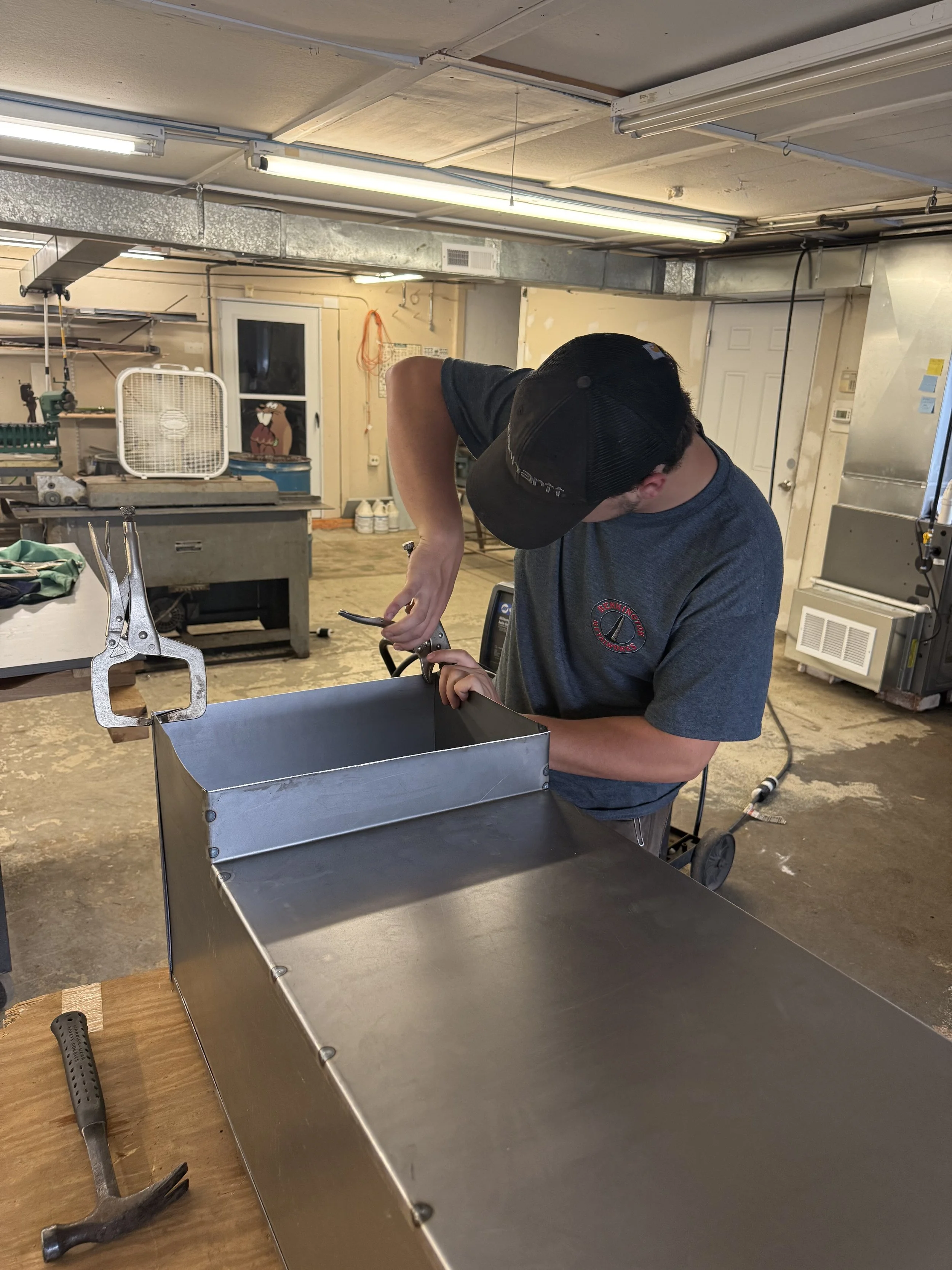 Image of custom metal fabrication in shop