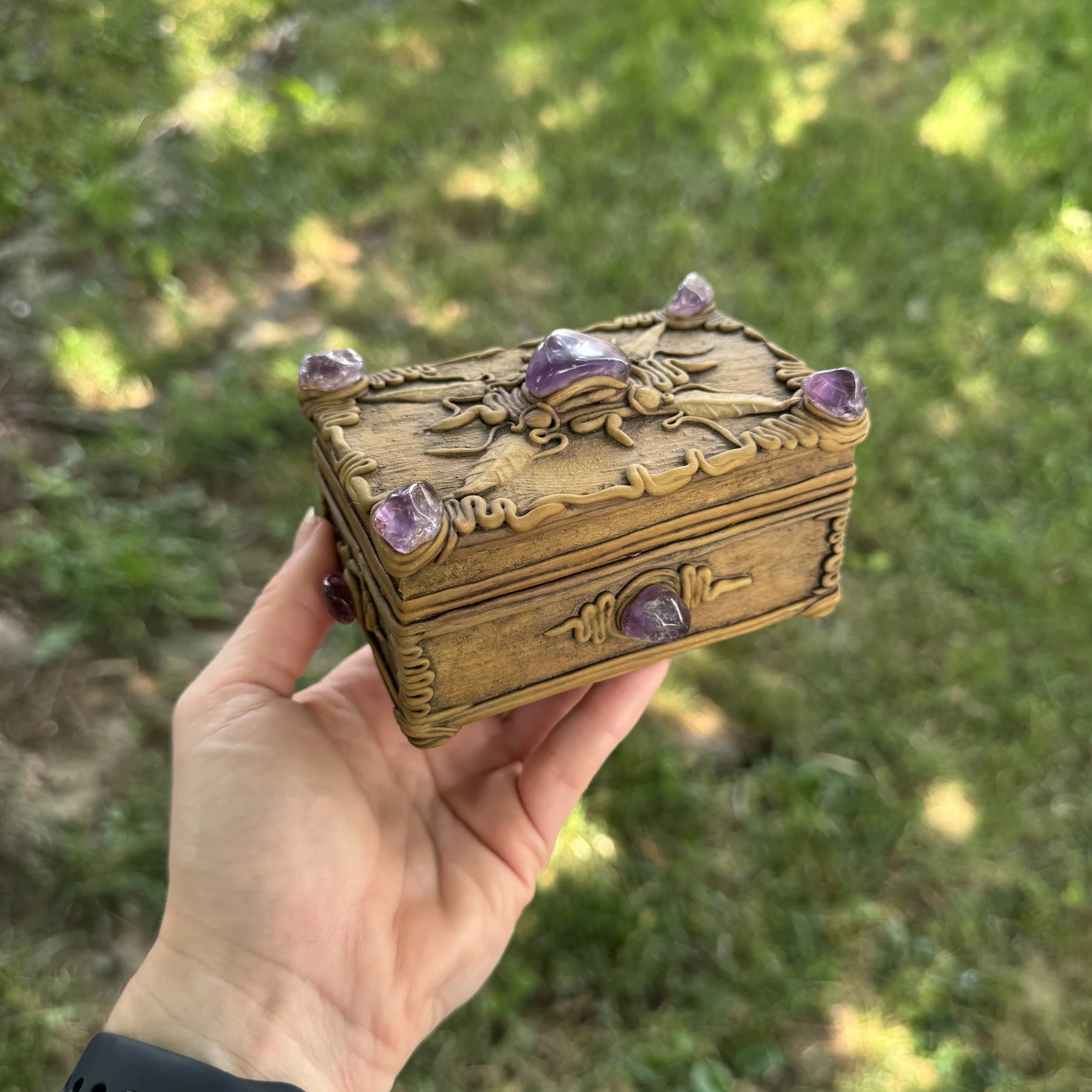 Handmade Crystal Jewelry Box (Amethyst)
