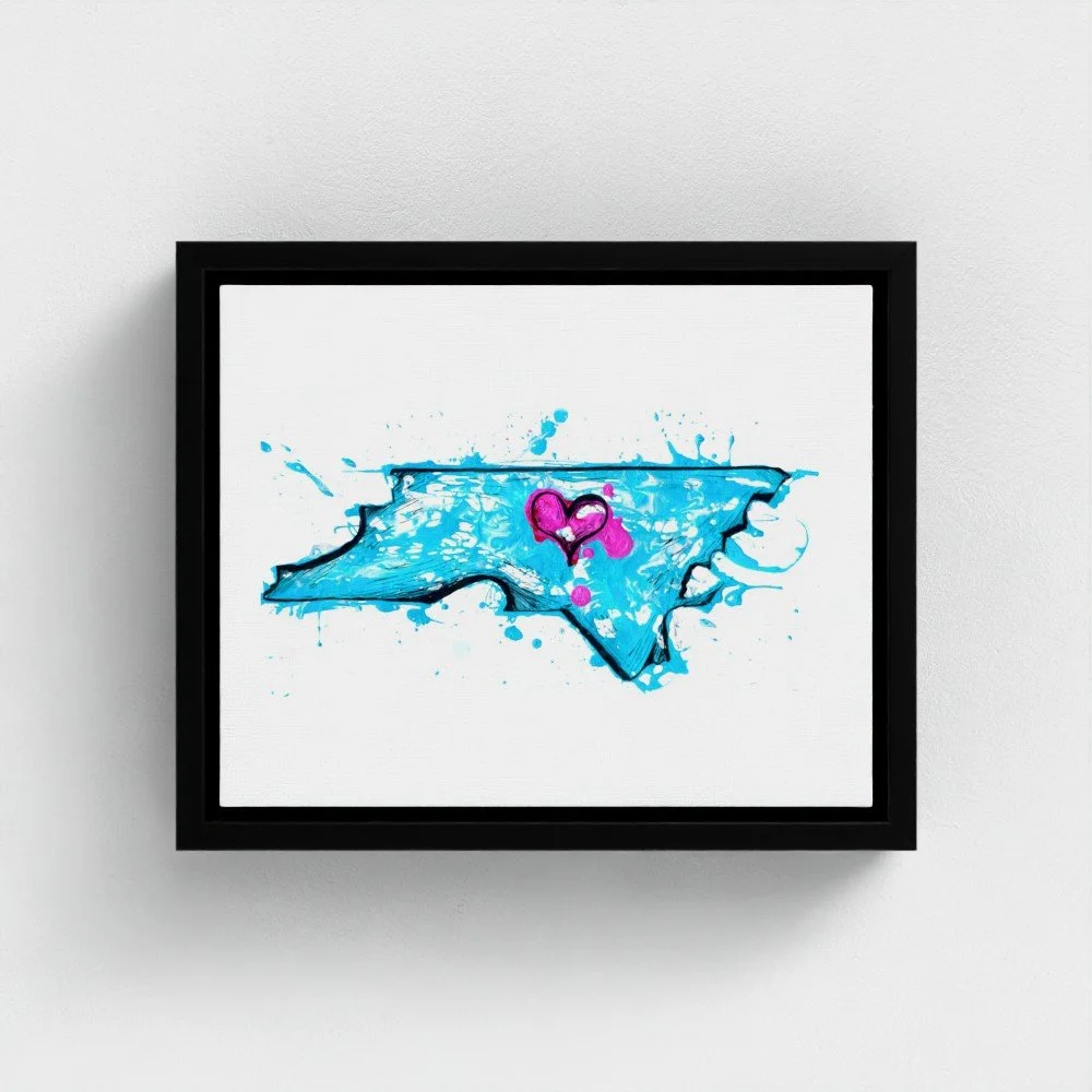 NC Love Framed Canvas Print