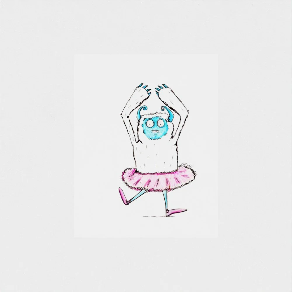 Dancing Yeti Unmatted Fine Art Print