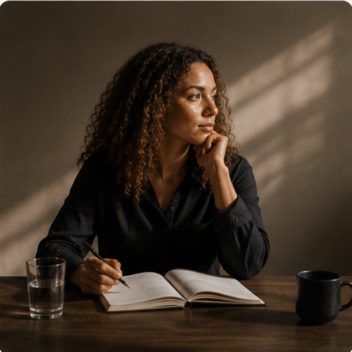 Person developing confidence, self-awareness, and a healthier mindset through personalized coaching and transformational guidance.