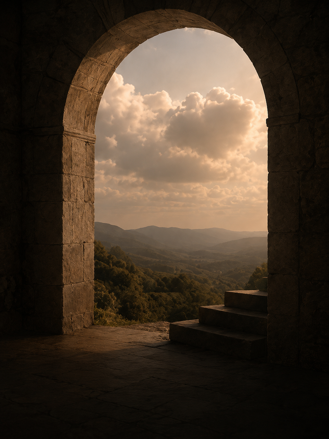 Symbolic archway representing Past Life Regression Therapy for self-discovery, personal insight, emotional healing, and greater life perspective.