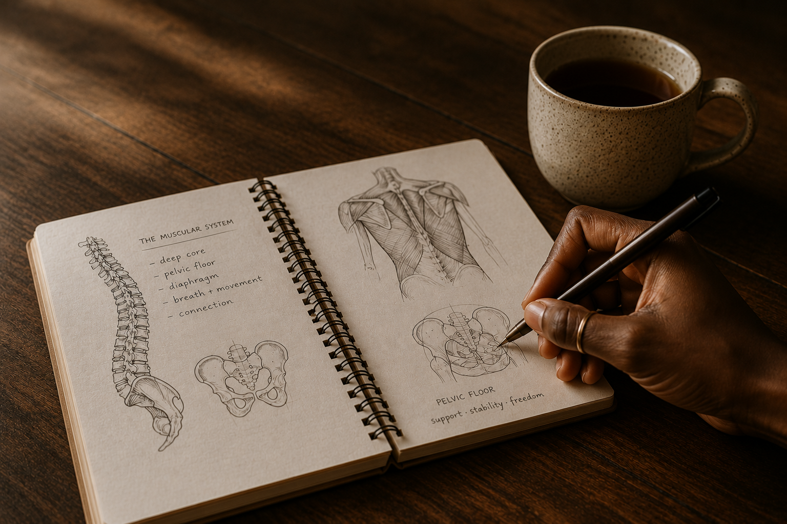Anatomy study supporting clinical reasoning, movement analysis, and evidence-informed decision-making for Pilates instructors.