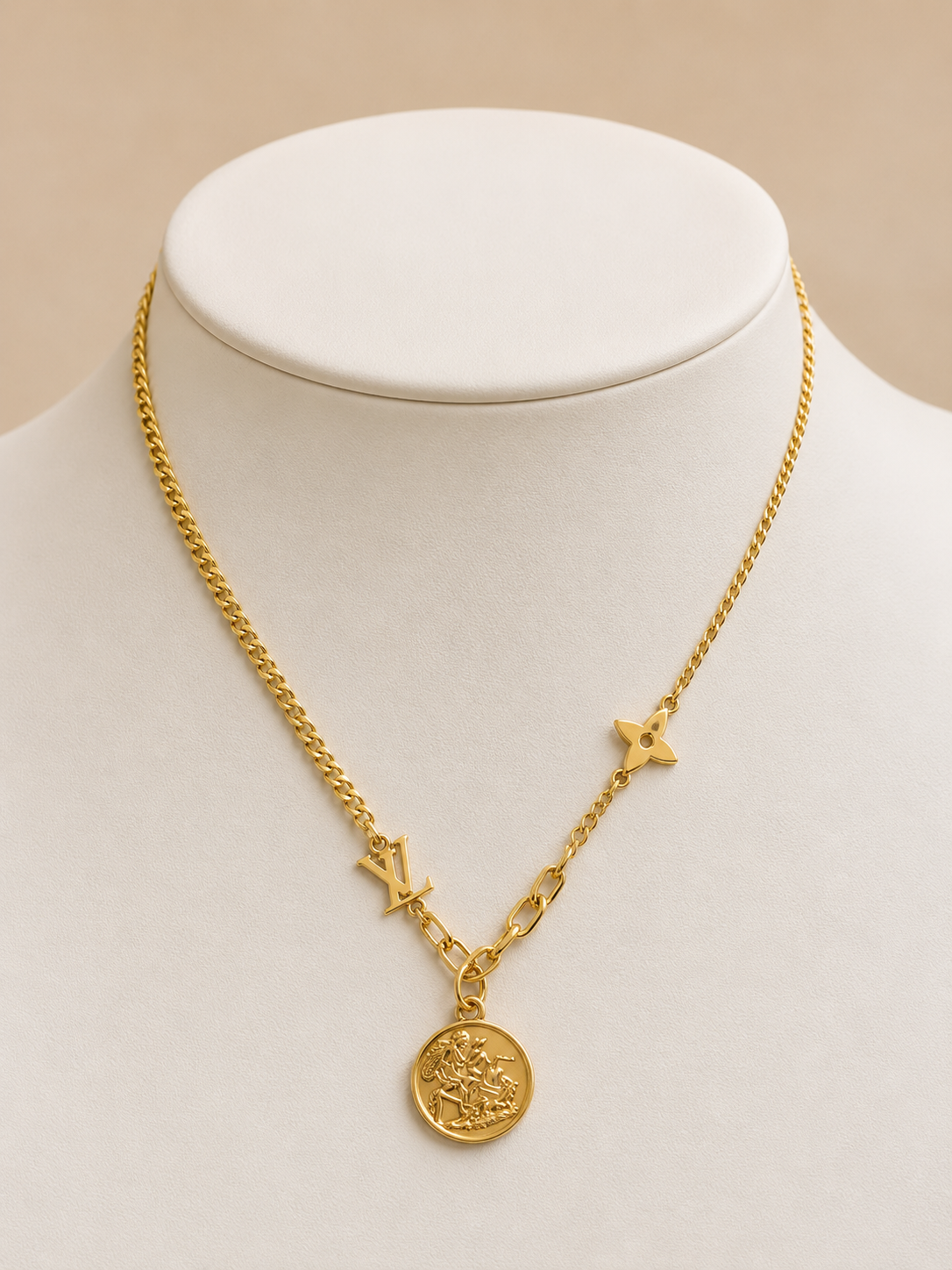 Golden Charm Coin Necklace