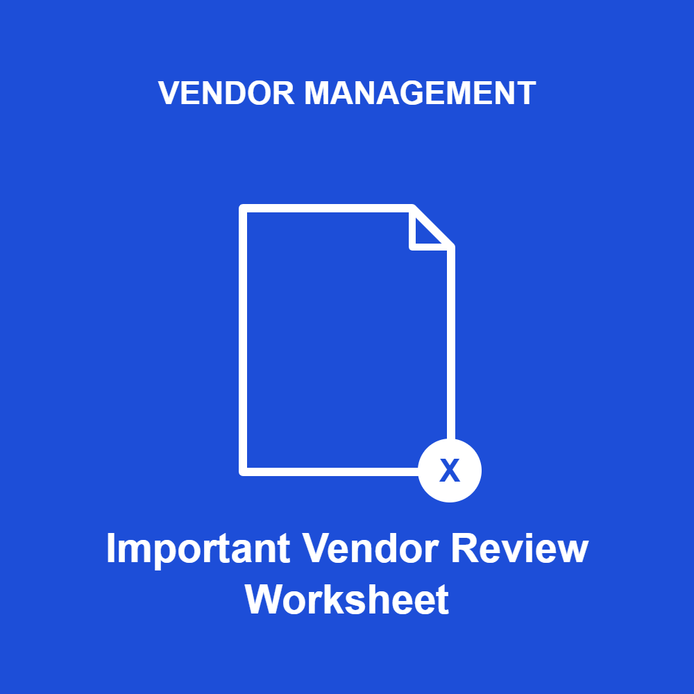 Important Vendor Ongoing Review Worksheet