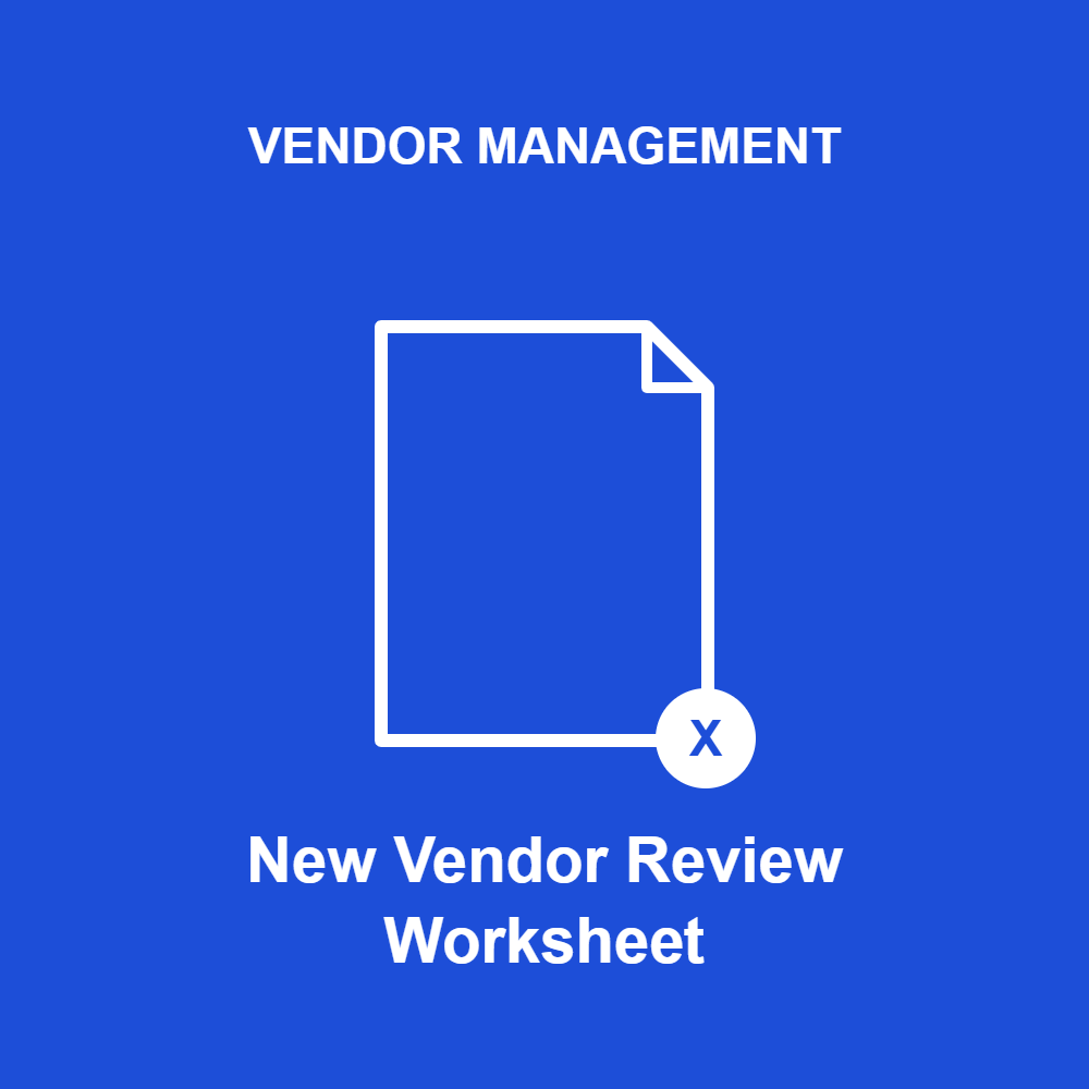 New Vendor Review Worksheet Template