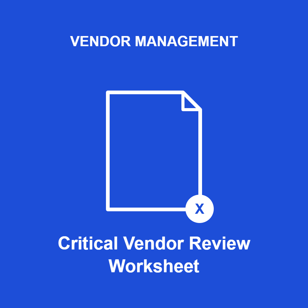 Critical Vendor Review Worksheet
