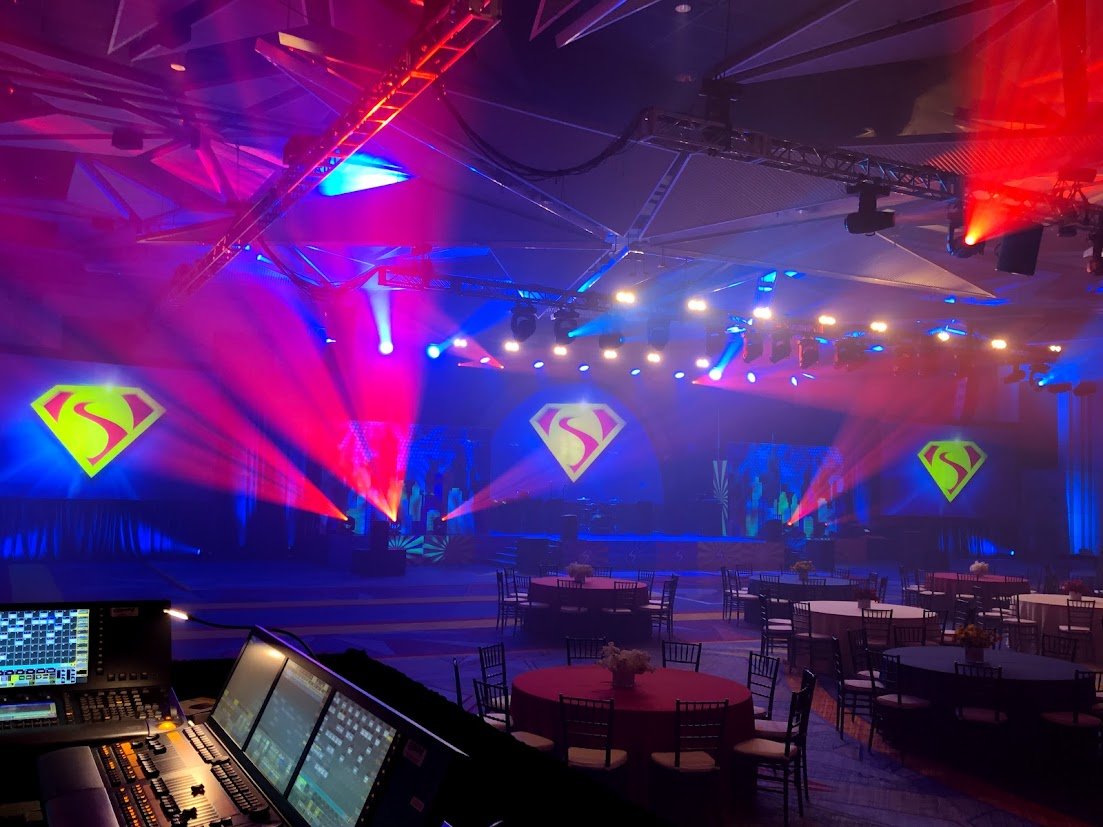 Large-scale corporate event production showcasing scalable production services for conferences, meetings, and live events.