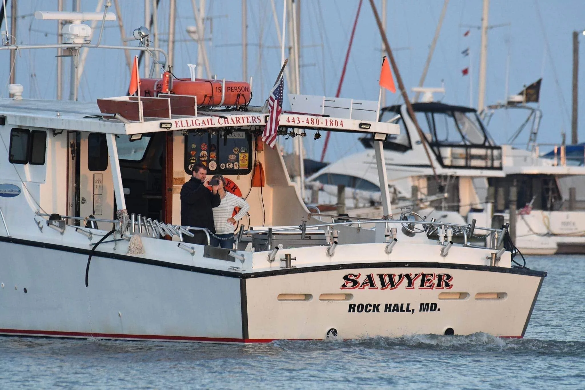 The charter boat Sawyer on an Elligail Charters excursion