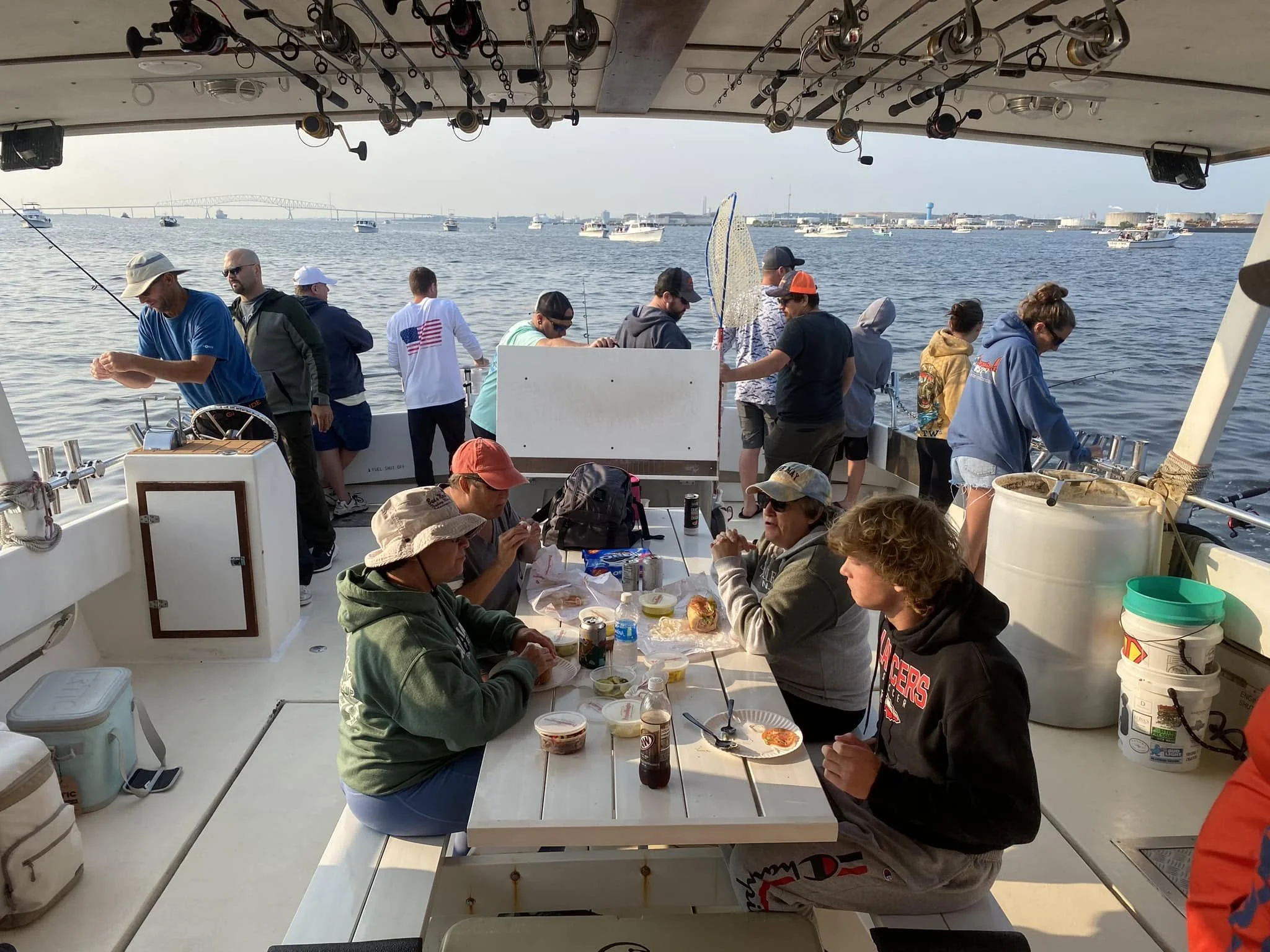 Enjoying a meal on an Elligail Charters excursion