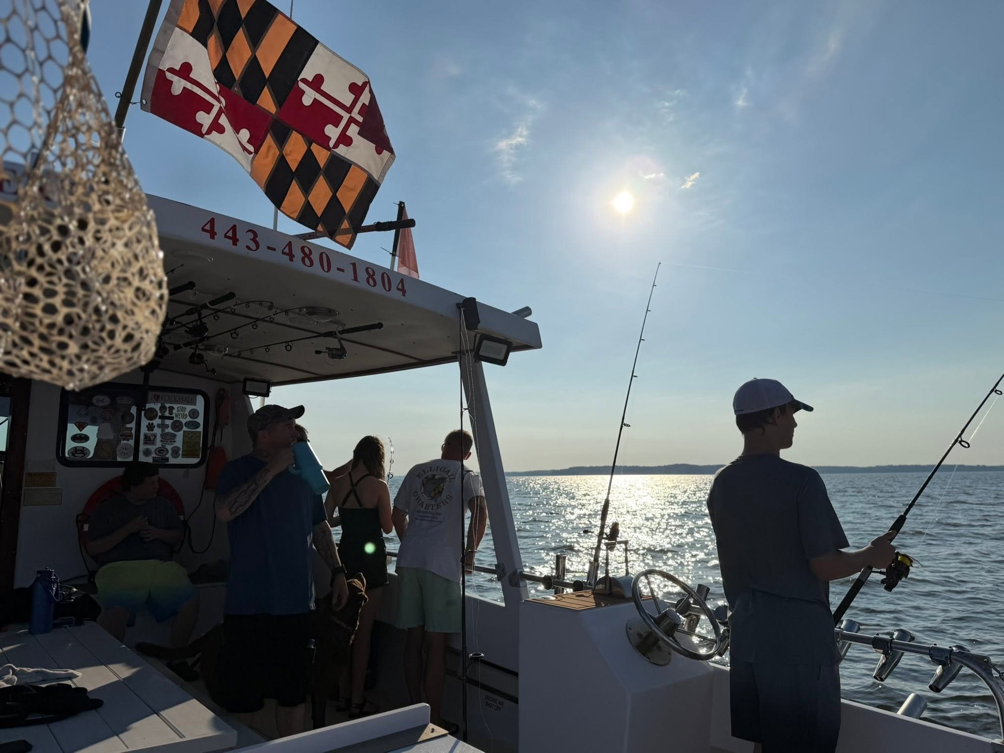 Photo of a sunny fishing trip on the Sawyer