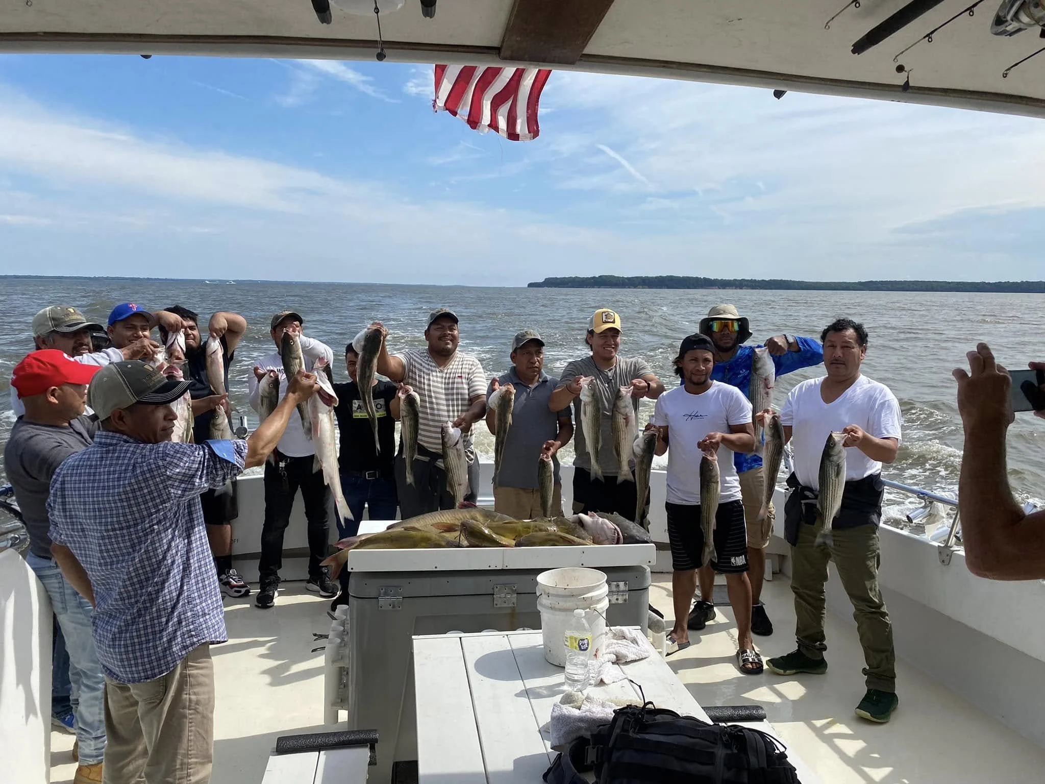 Fishing charter dis[playing their catch on Elligail Charters