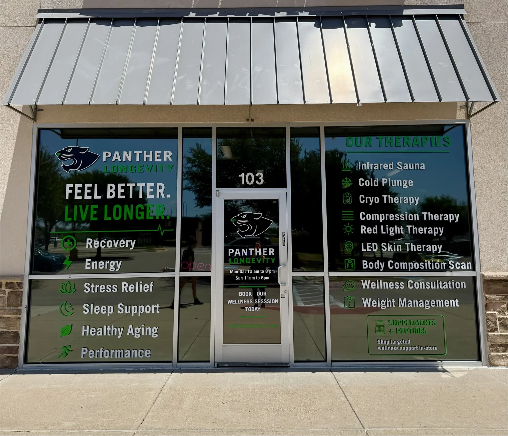 Panther Longevity Burleson storefront at Suite 103