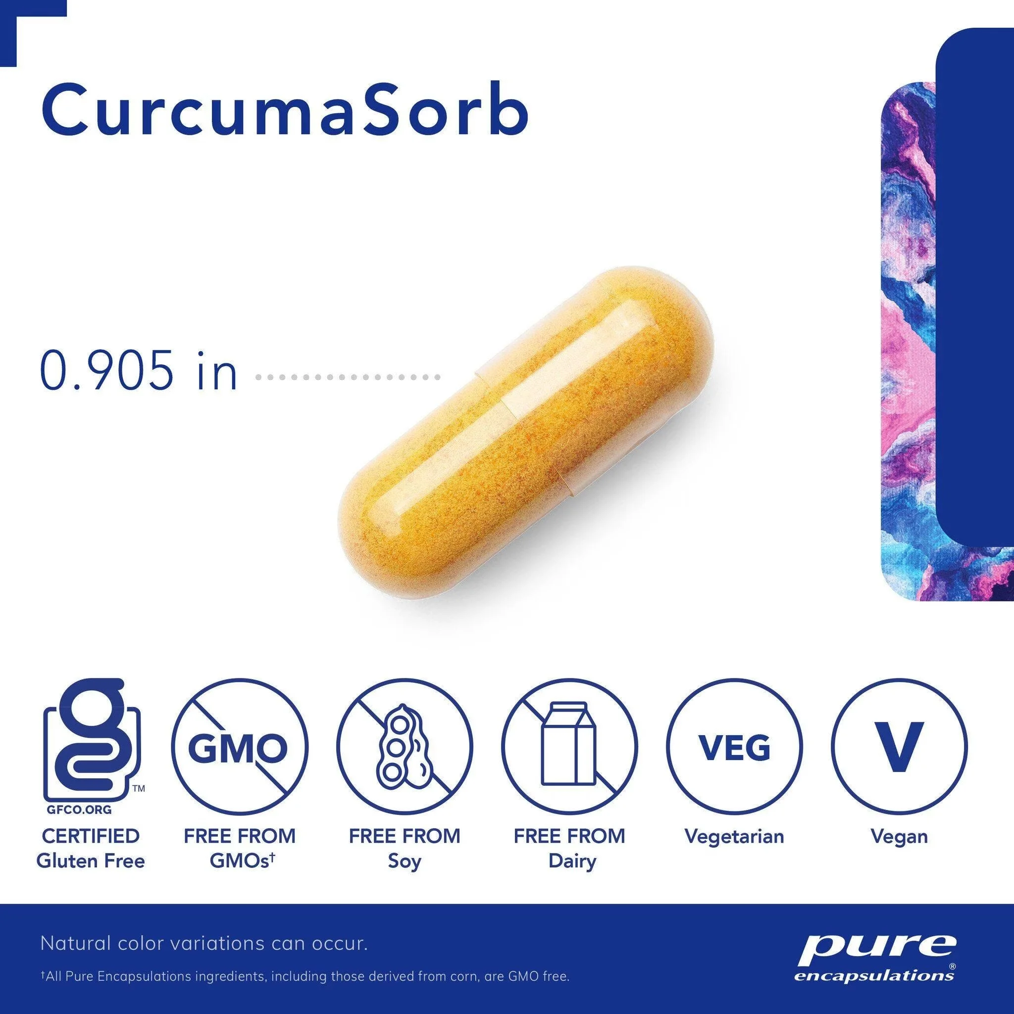 Pure Encapsulations CurcumaSorb with Meriva bioavailable turmeric phytosome for joint comfort, mobility, antioxidant and cellular support.