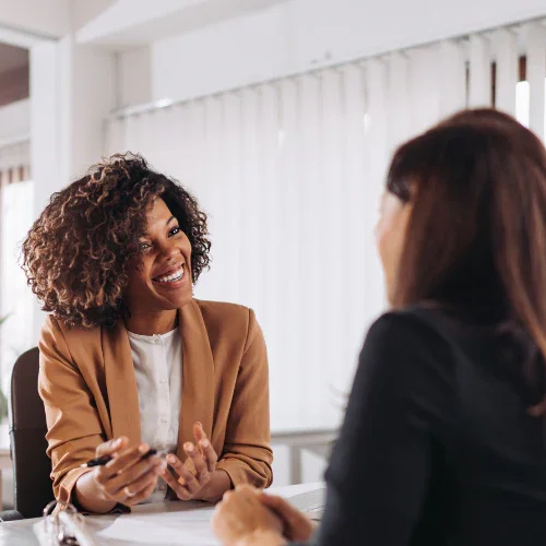Wellness consultant discussing personalized goals with a client