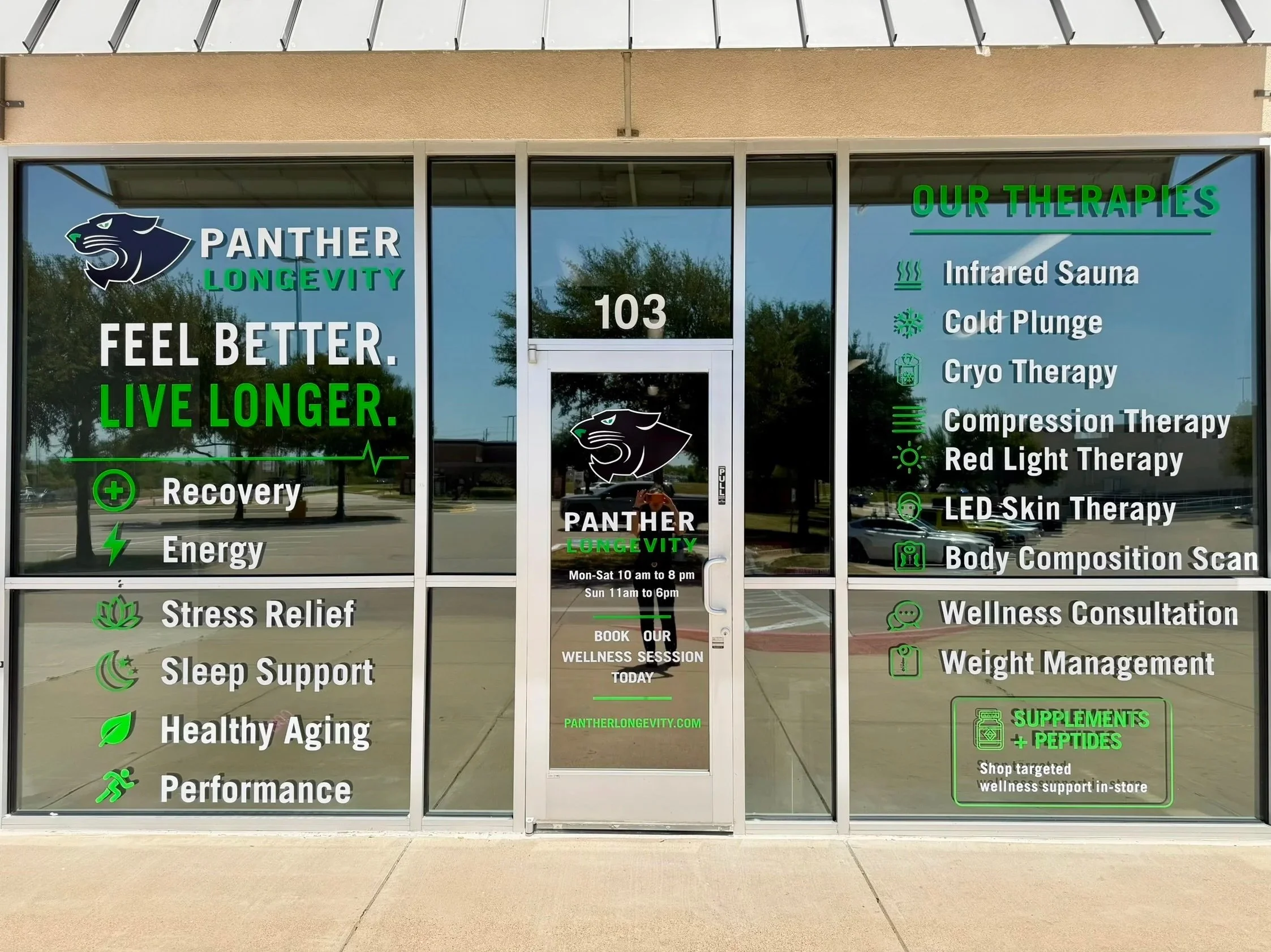 Panther Longevity Burleson storefront at Suite 103