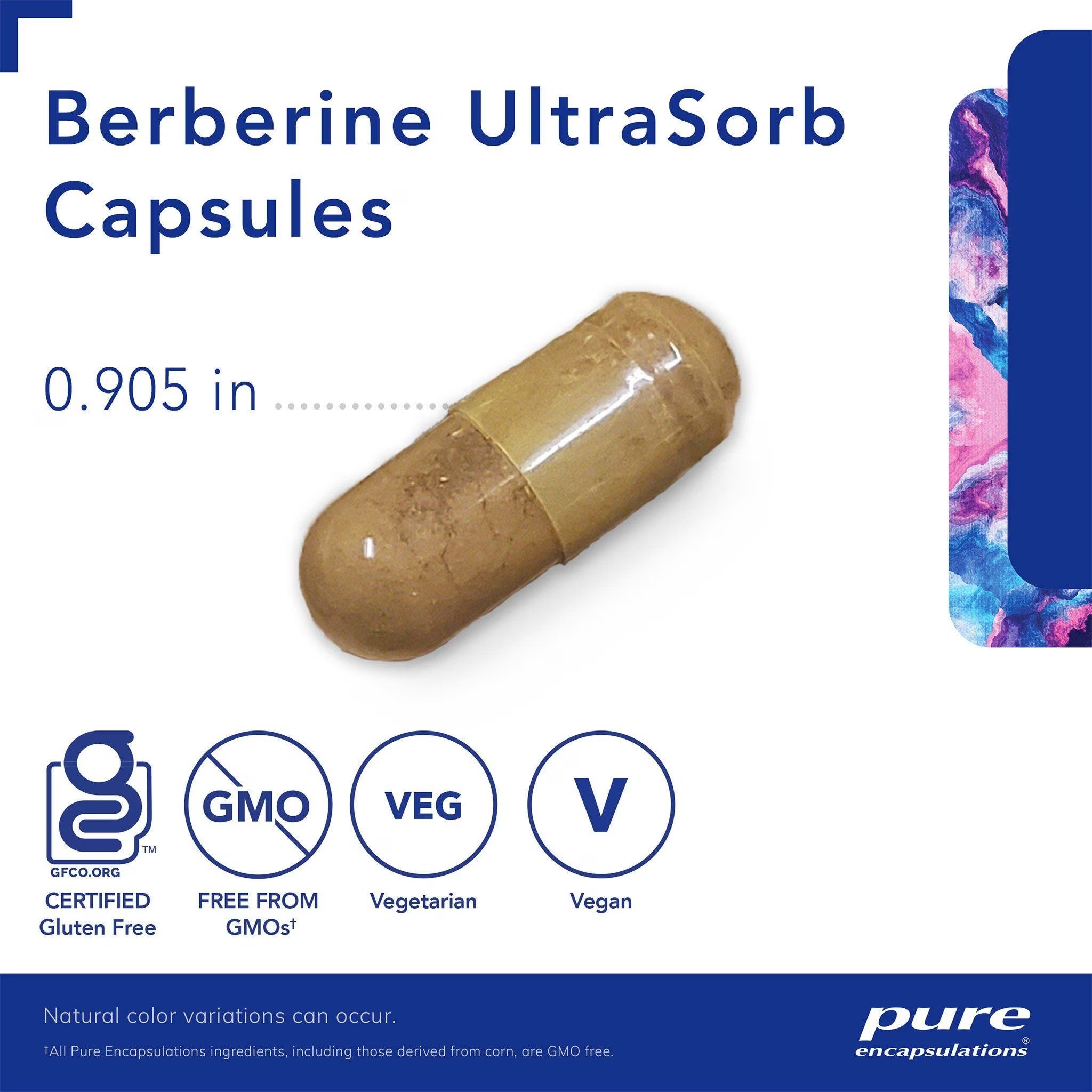 Pure Encapsulations Berberine UltraSorb vegan capsules with enhanced-absorption Berbevis berberine phytosome for glucose metabolism and cardiometabolic support.
