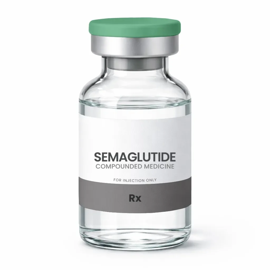 Semaglutide compounded weight-loss medication vial